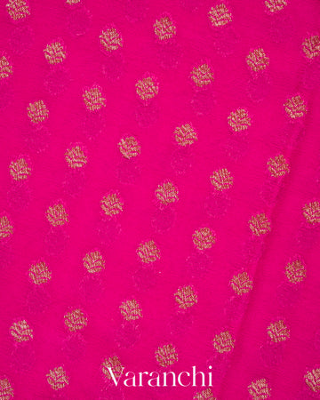 Rani Pink Pure Georgette Silk Handloom Saree 