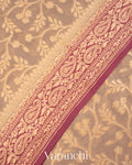 Beige Pure Khaddi Georgette Silk Saree