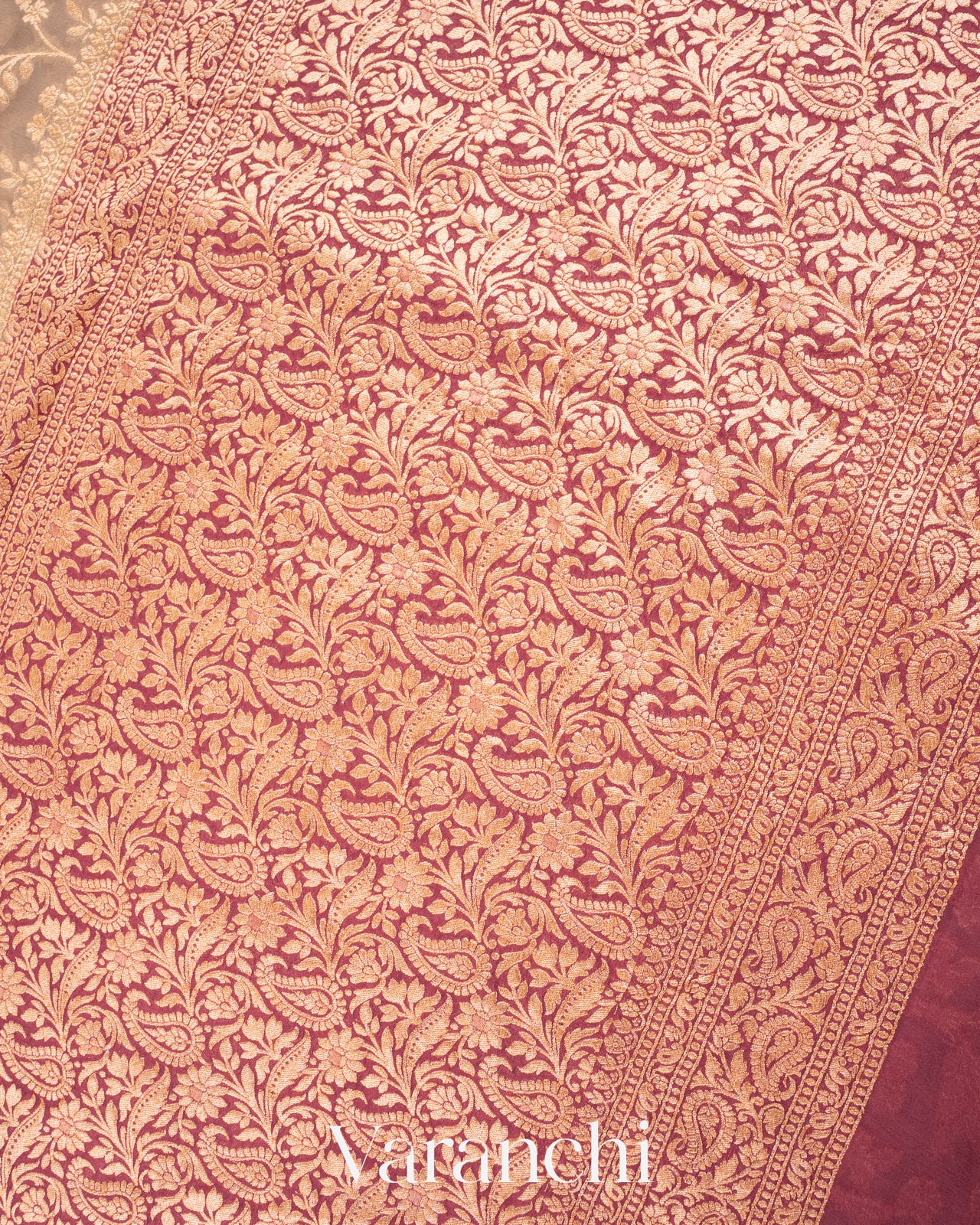Beige Pure Khaddi Georgette Silk Saree