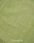 Muted Lemon Green Pure Moonga Silk Saree