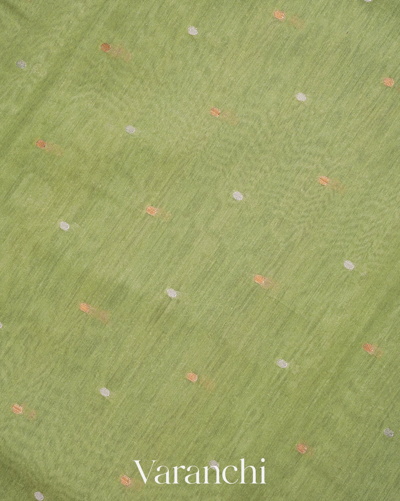 Muted Lemon Green Pure Moonga Silk Saree