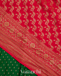 Emerald Green Pure Crepe Silk Handloom Saree