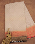 Off White Pure Crepe Silk Handloom Saree