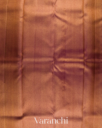 Golden Brown Vaira Oosi Pure Kanchipuram Silk Handloom Saree