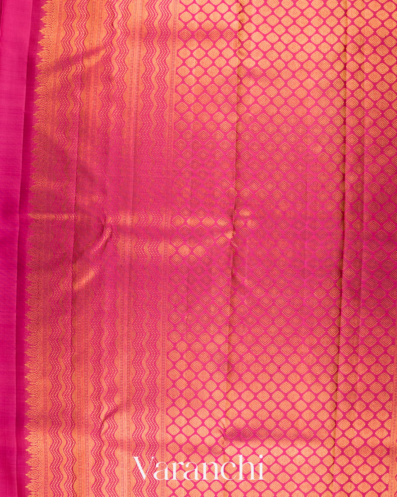 Golden Brown Vaira Oosi Pure Kanchipuram Silk Handloom Saree