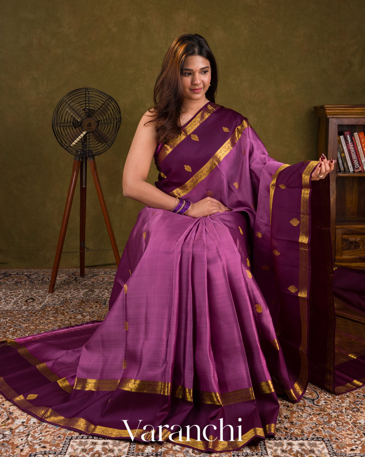 Orchid Pink Pure Kanchipuram Silk Handloom Saree