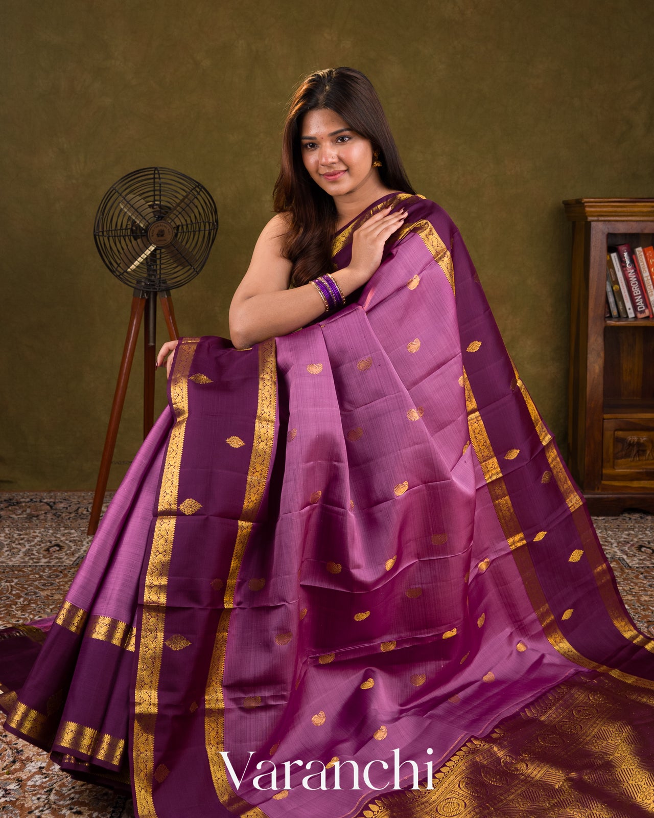 Dusty Mauve Pure Kanchipuram Silk Handloom Saree