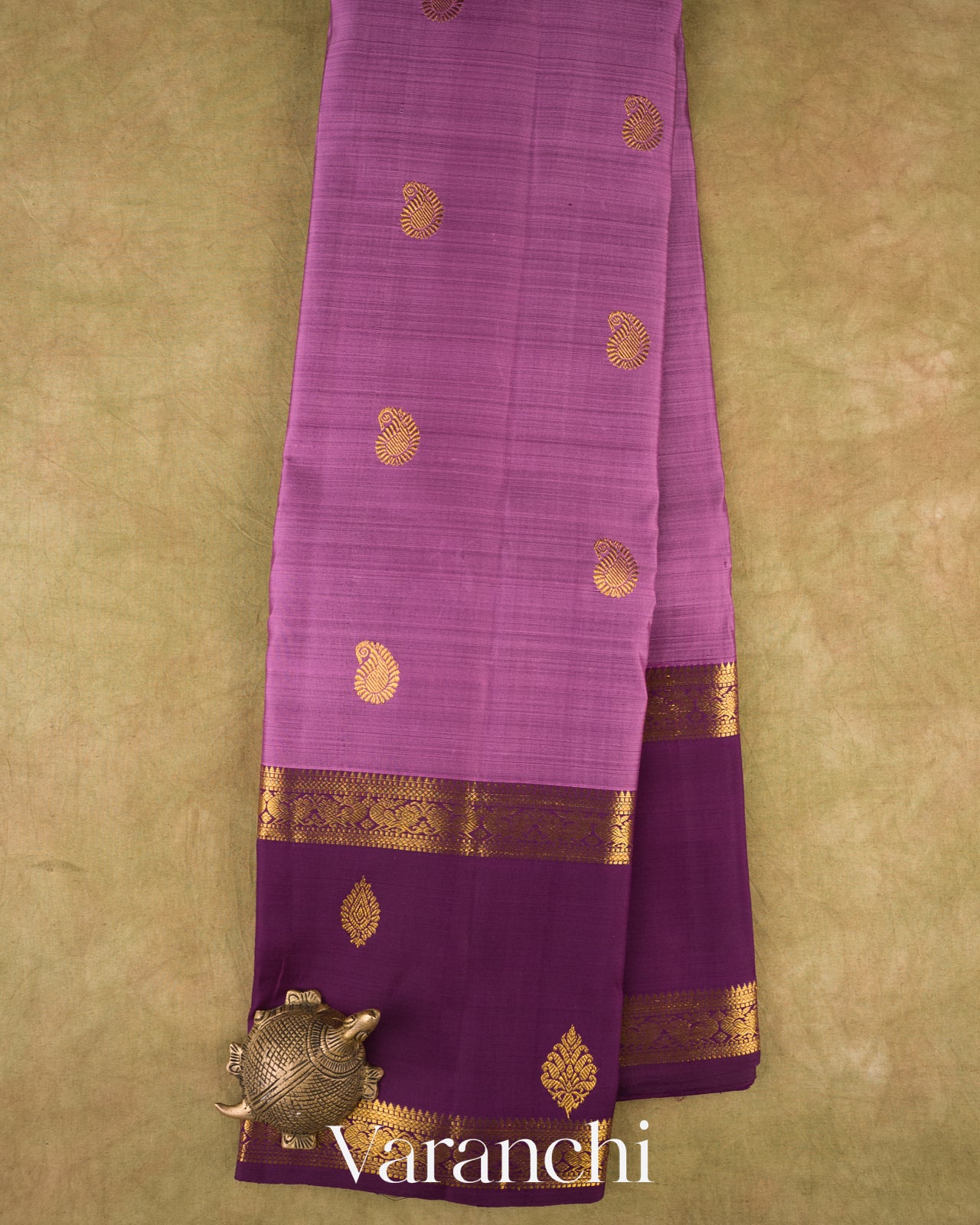Orchid Pink Pure Kanchipuram Silk Handloom Saree