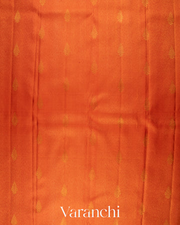 Vermilion Orange Pure Kanchipuram Silk Handloom Saree