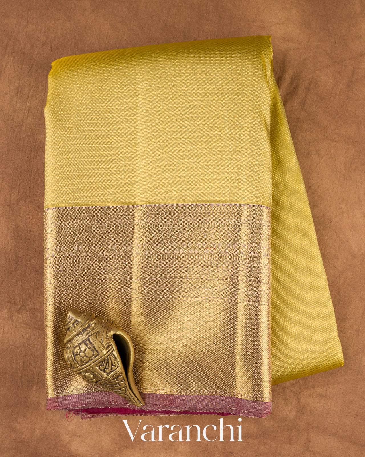 Antique Gold Pure Kanchipuram Silk Handloom Saree
