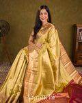 Antique Gold Pure Kanchipuram Silk Handloom Saree