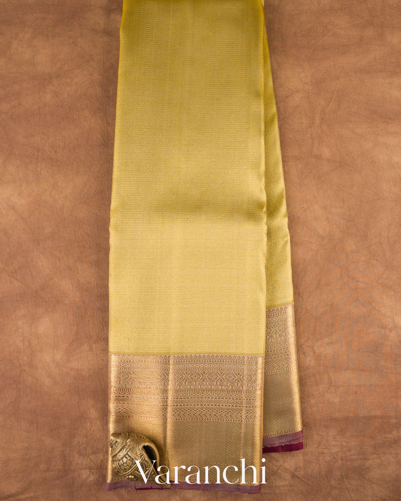 Antique Gold Pure Kanchipuram Silk Handloom Saree