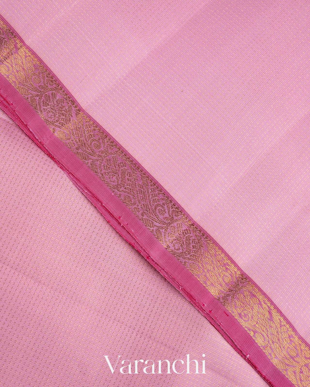 Baby Lavender Vaira Oosi Pure Kanchipuram Silk Handloom Saree