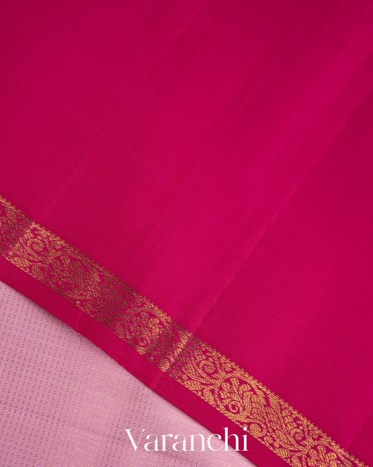 Baby Lavender Vaira Oosi Pure Kanchipuram Silk Handloom Saree