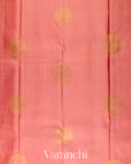 Peachy Pink Pure Kanchipuram Silk Handloom Saree 