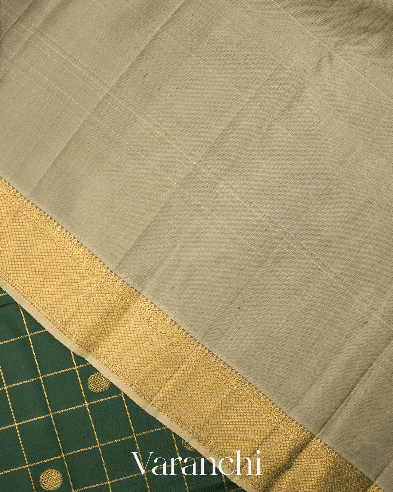 Bottle Green Pure Kanchipuram Silk Handloom Saree