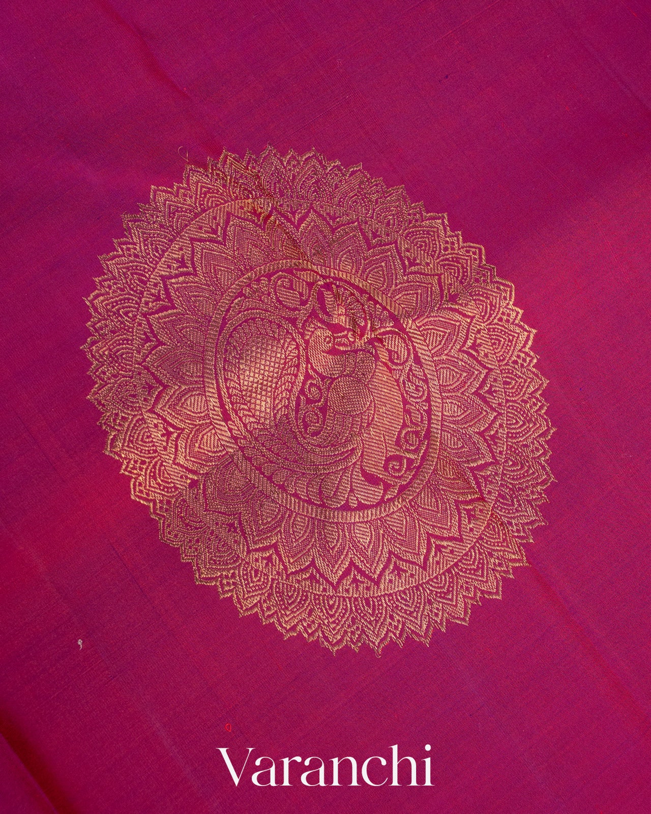 Deep Magenta Pure Kanchipuram Silk Handloom Saree