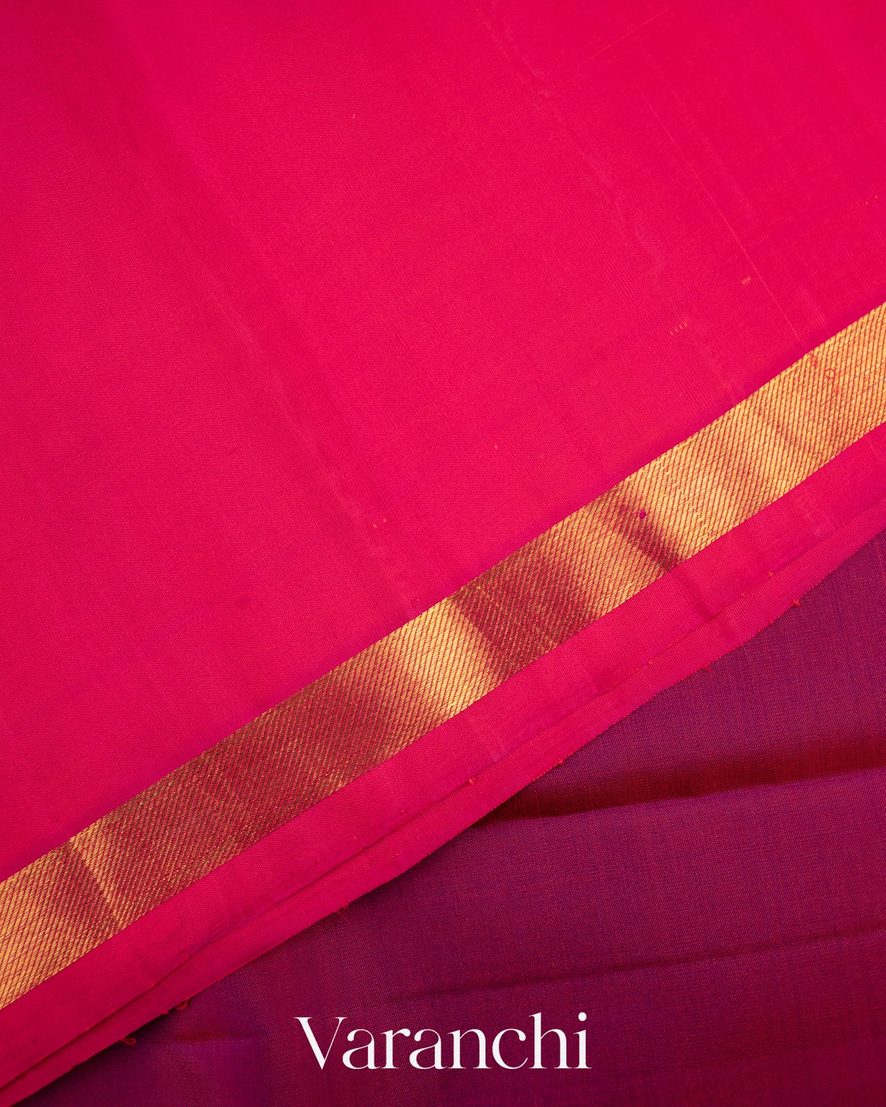 Deep Magenta Pure Kanchipuram Silk Handloom Saree