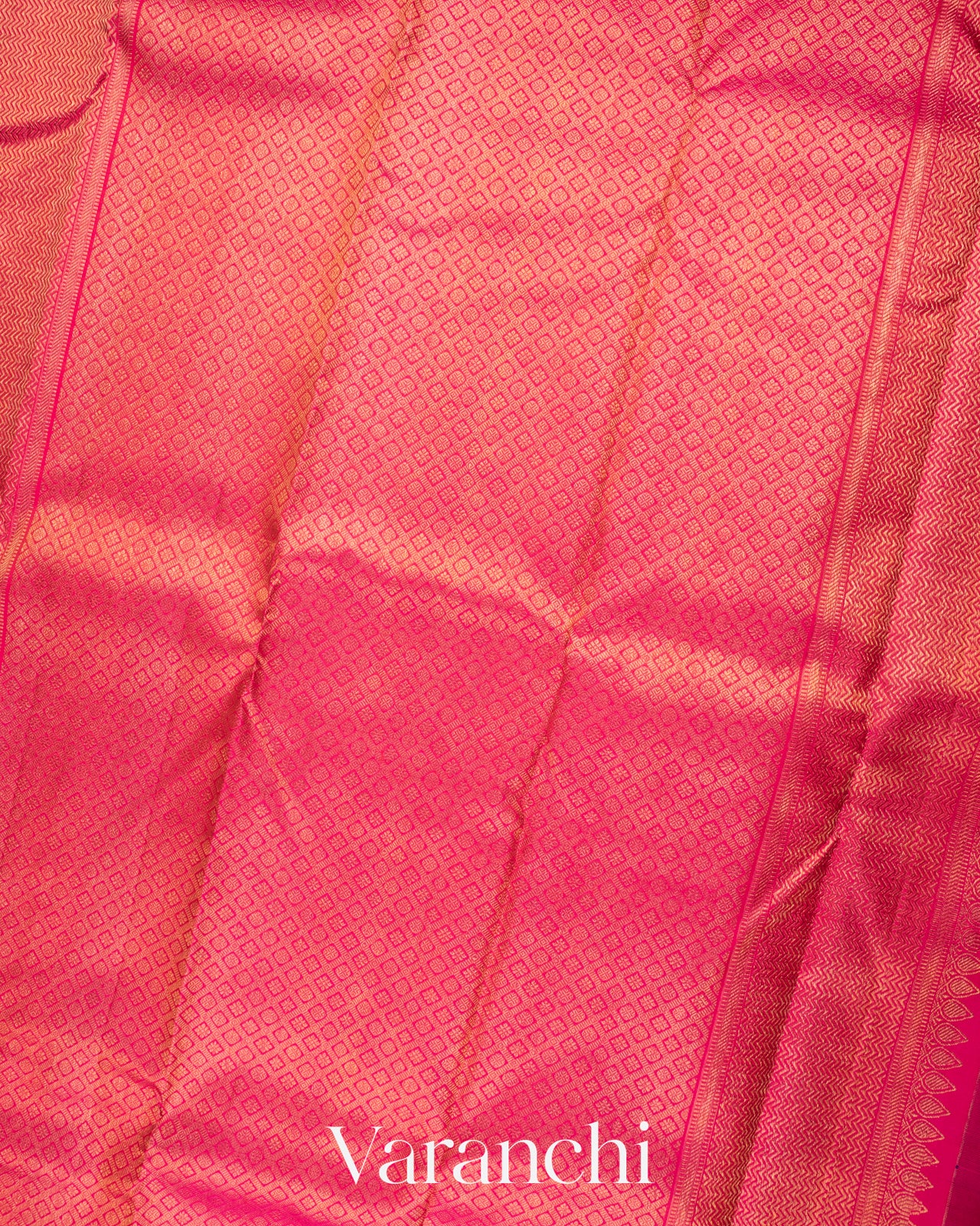 Deep Magenta Pure Kanchipuram Silk Handloom Saree