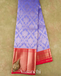 Lavender Blue Heavy Brocade Pure Kanchipuram Silk Handloom Saree