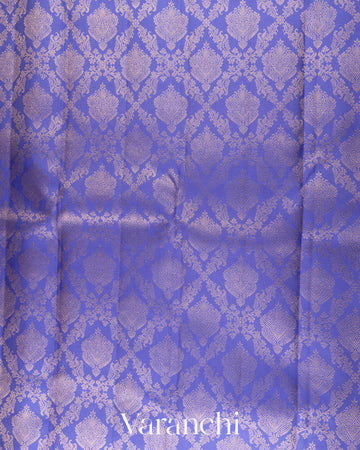 Lavender Blue Heavy Brocade Pure Kanchipuram Silk Handloom Saree
