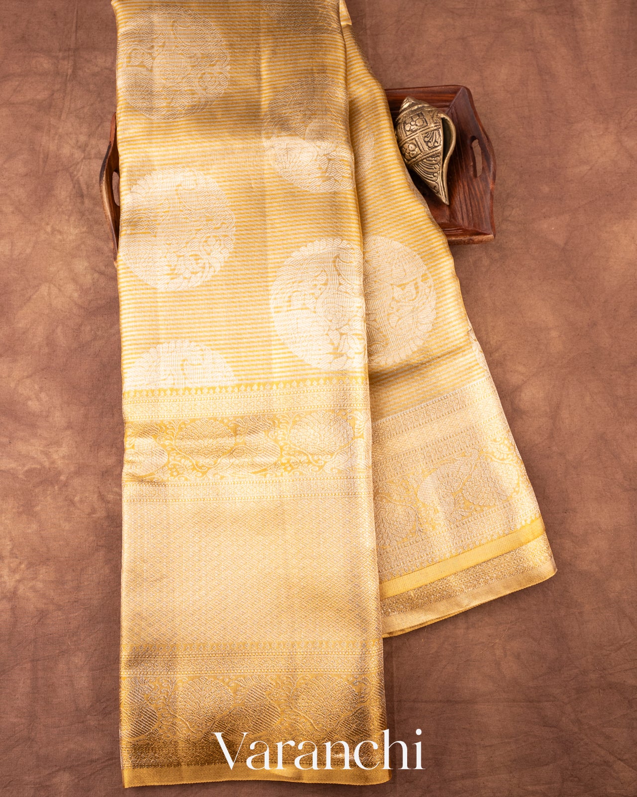Gold And Silver Brocade Pure Kanchipuram Silk Saree