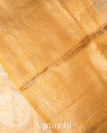 Gold And Silver Brocade Pure Kanchipuram Silk Saree