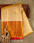 Golden Heavy Brocade Pure Tissue Kanchipuram Silk Saree