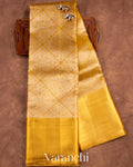 Golden Heavy Brocade Pure Tissue Kanchipuram Silk Saree