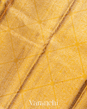Golden Heavy Brocade Pure Tissue Kanchipuram Silk Saree