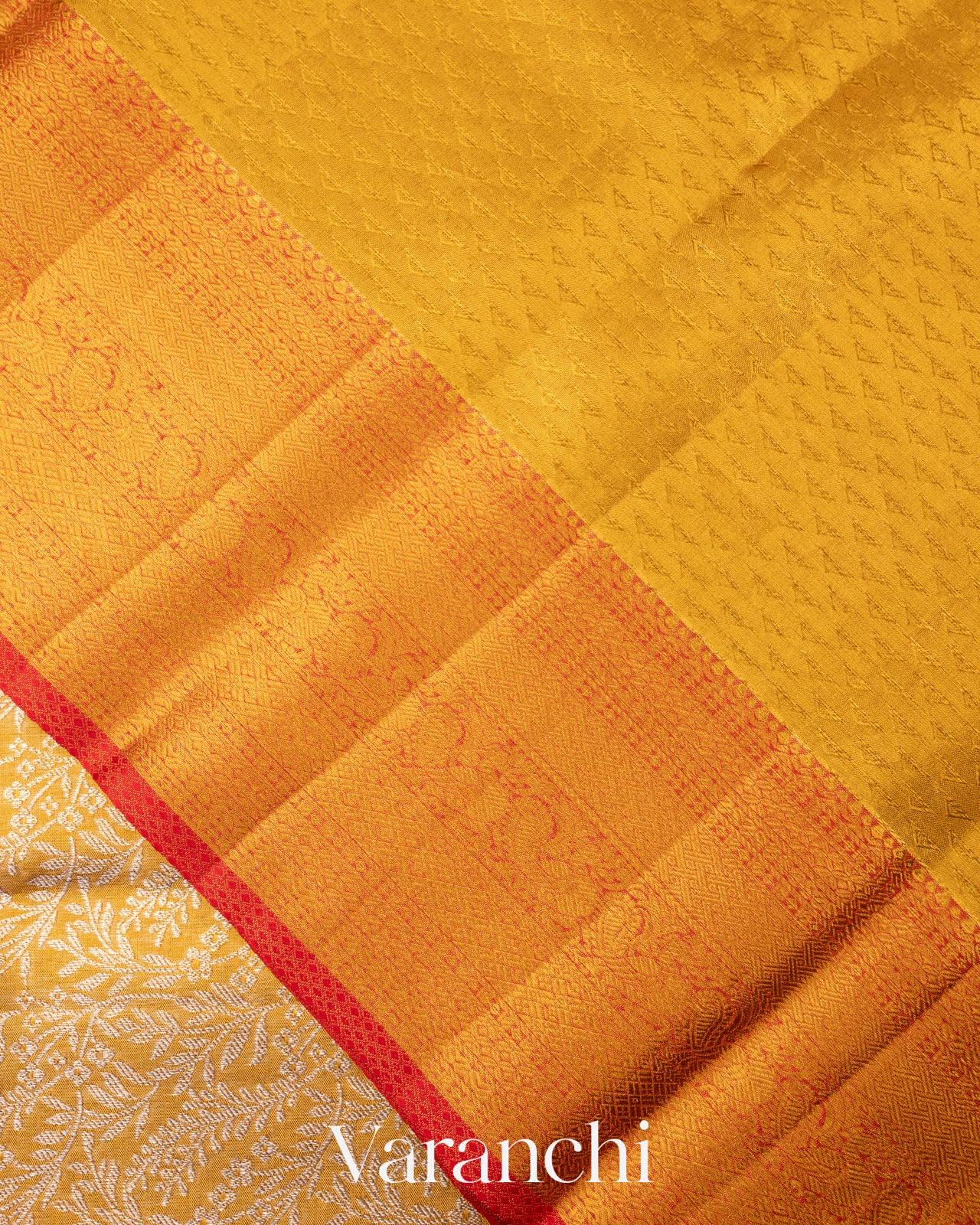 Golden Heavy Brocade Pure Tissue Kanchipuram Silk Saree
