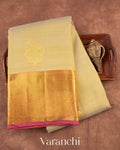 Ivory Pure Kanchipuram Silk Handloom Saree