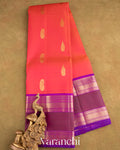 Reddish Pink Pure Kanchipuram Silk Handloom Saree