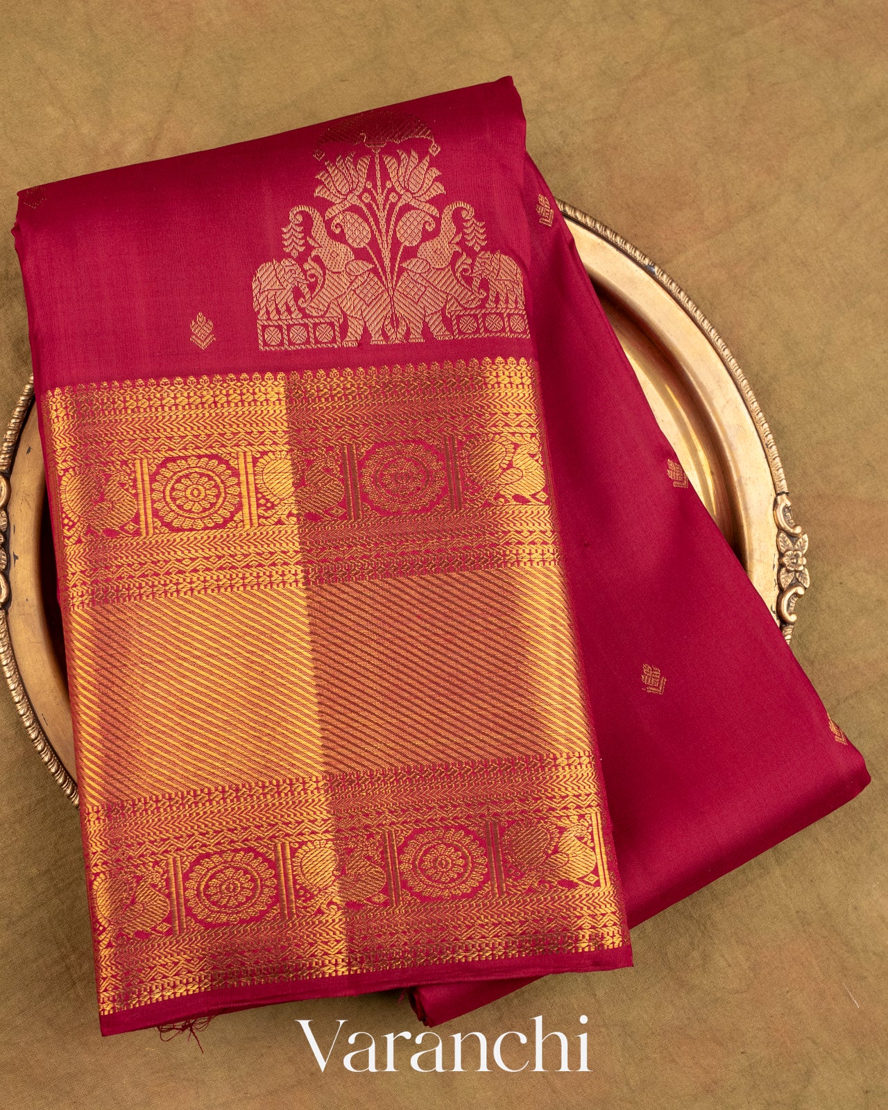 Maroon Pure Kanchipuram Silk Handloom Saree