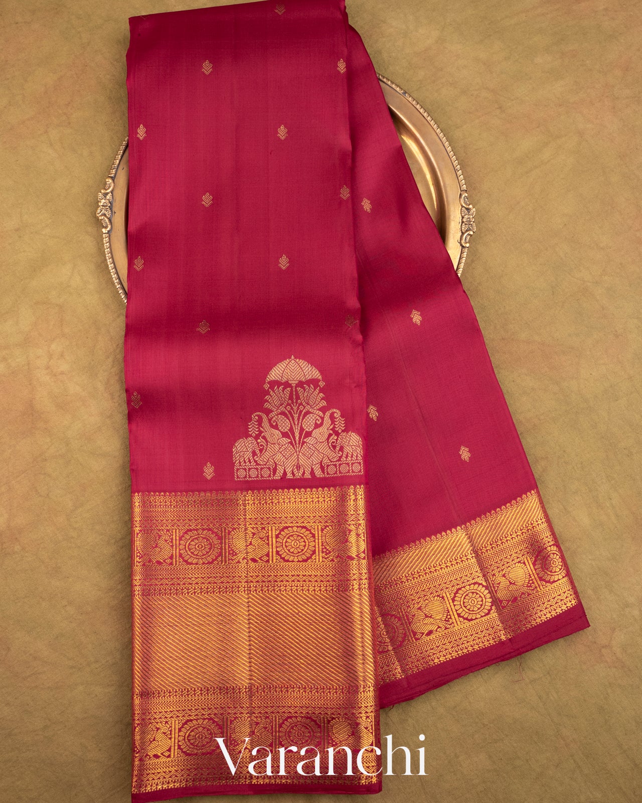 Maroon Pure Kanchipuram Silk Handloom Saree