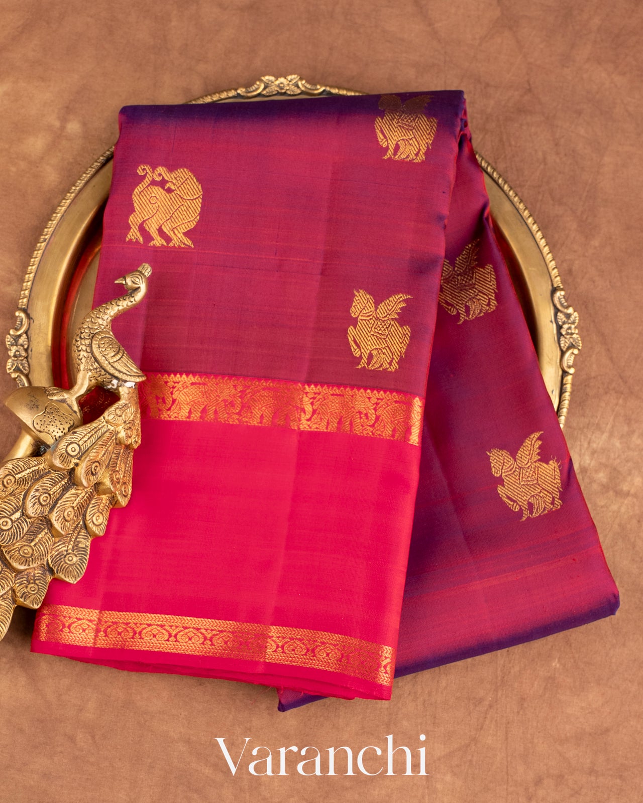 Maroon Pure Kanchipuram Silk Handloom Saree