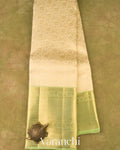 Cream Pure Kanchipuram Silk Handloom Saree