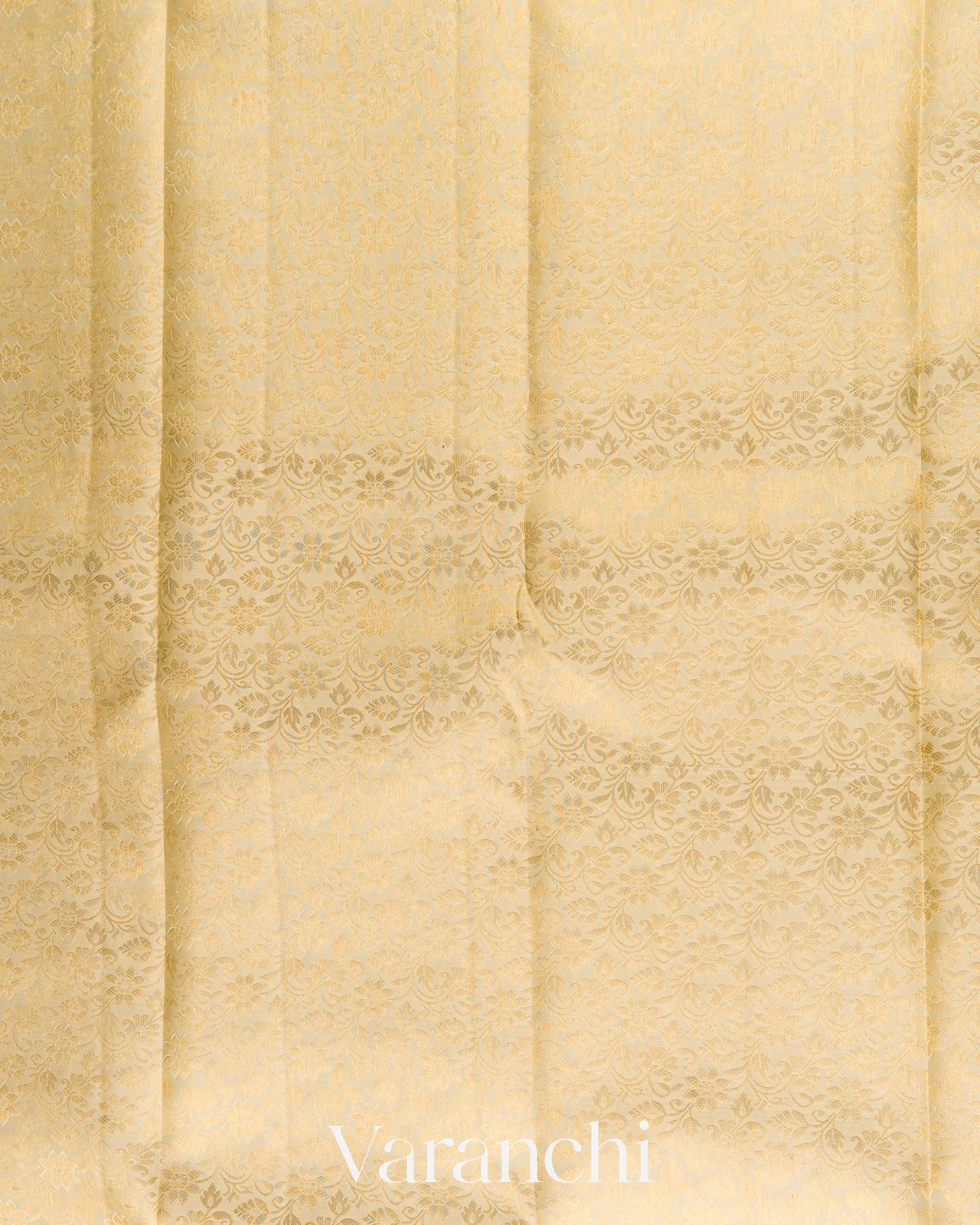 Cream Pure Kanchipuram Silk Handloom Saree