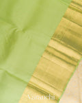 Cream Pure Kanchipuram Silk Handloom Saree
