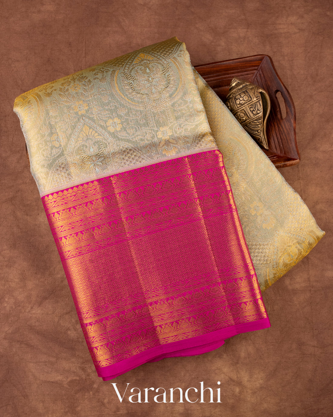 Sage Green Pure Kanchipuram Silk Saree