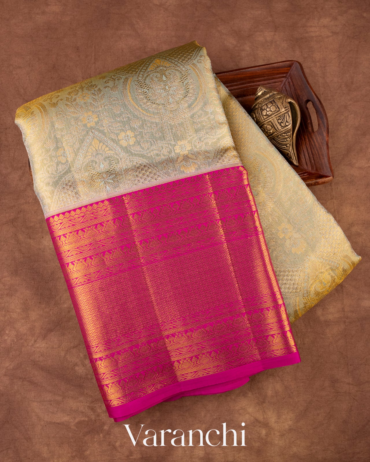 Sage Green Pure Kanchipuram Silk Saree
