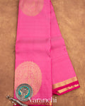 Rose Pink Pure Kanchipuram Silk Handloom Saree