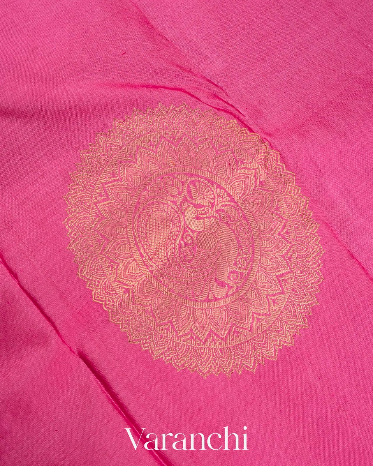 Rose Pink Pure Kanchipuram Silk Handloom Saree