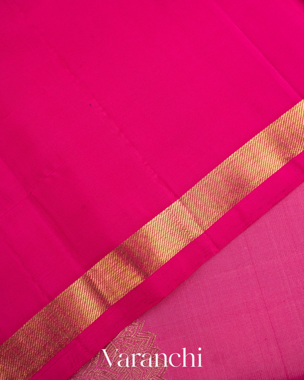 Rose Pink Pure Kanchipuram Silk Handloom Saree