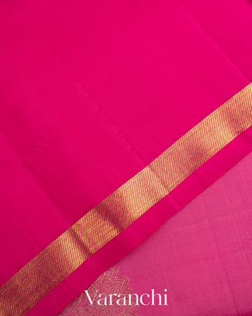 Rose Pink Pure Kanchipuram Silk Handloom Saree