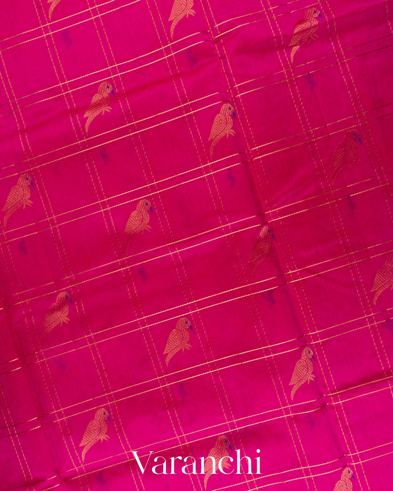 Rani Pink Pure Kanchipuram Silk Cotton Handloom Saree