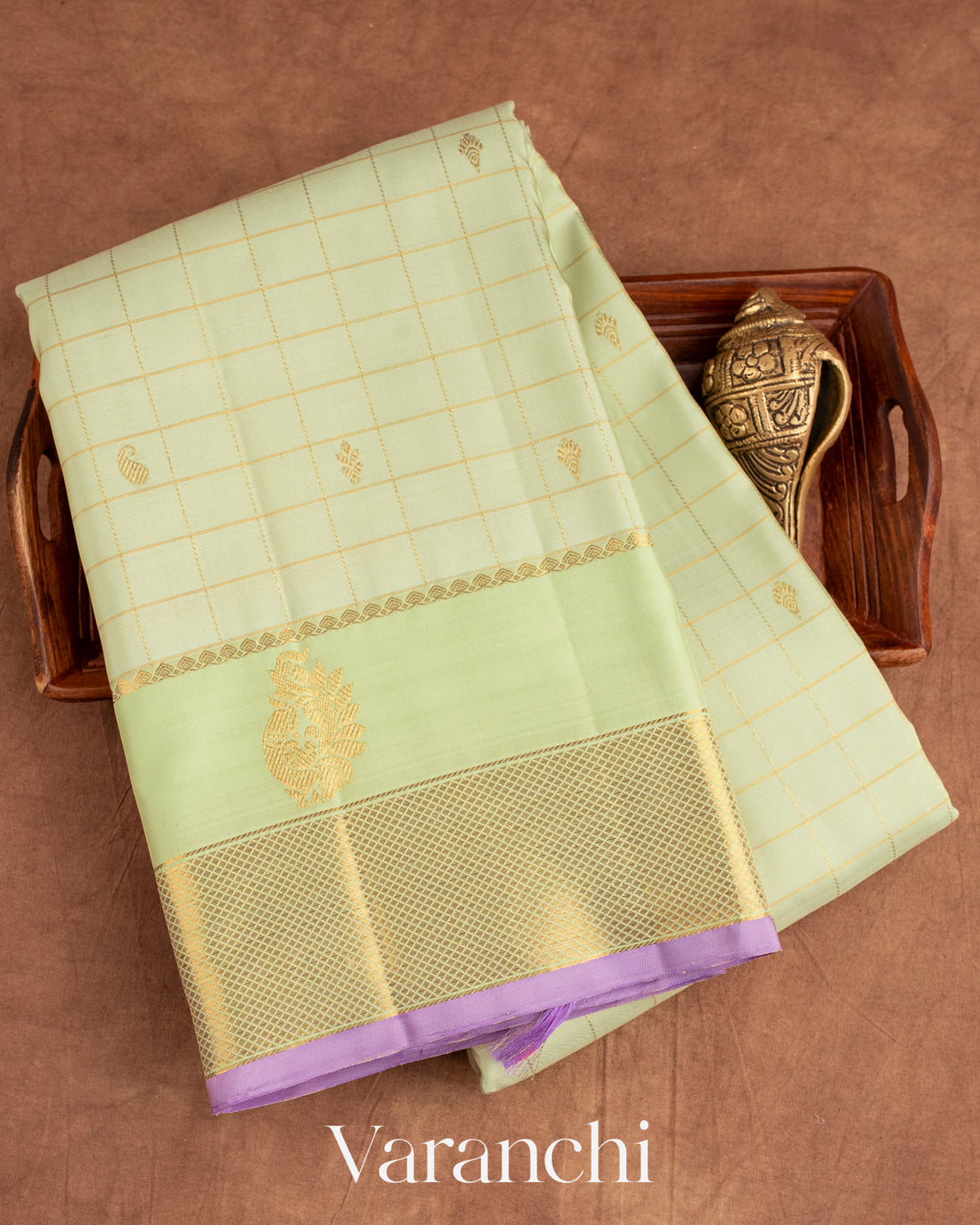 Light Pista Green Pure Kanchipuram Silk Handloom Saree