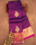 Deep Purple Pure Kanchipuram Silk Handloom Saree