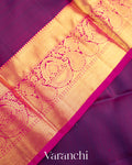 Deep Purple Pure Kanchipuram Silk Handloom Saree