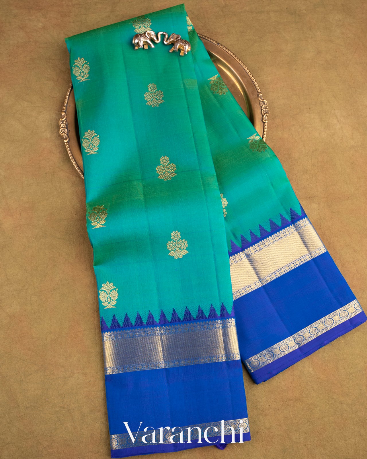 Rama Green Pure Kanchipuram Silk Handloom Saree
